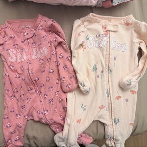 Carter's Pink and Cream Little Sister Footies